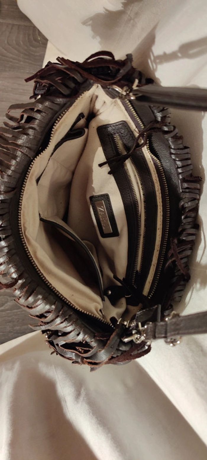 Sac Zara frange marron foncé - photo numéro 5
