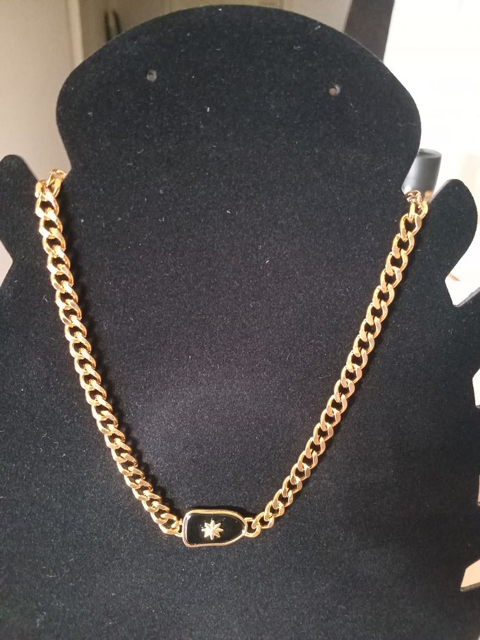 Collier maille pierre onyx Bohm