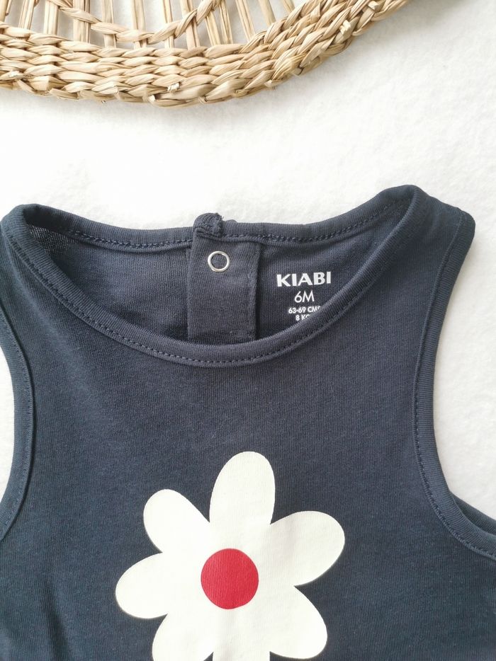 Débardeur bleu marine Motif fleur Kiabi 6 Mois - photo numéro 2