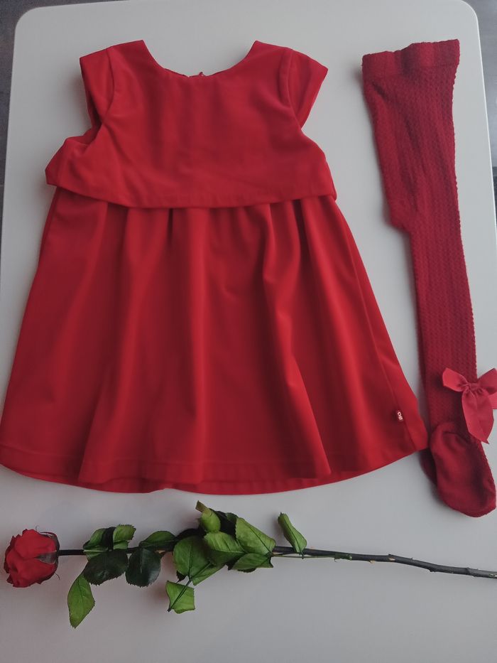 Magnifique robe rouge velours 23 mois - photo numéro 4