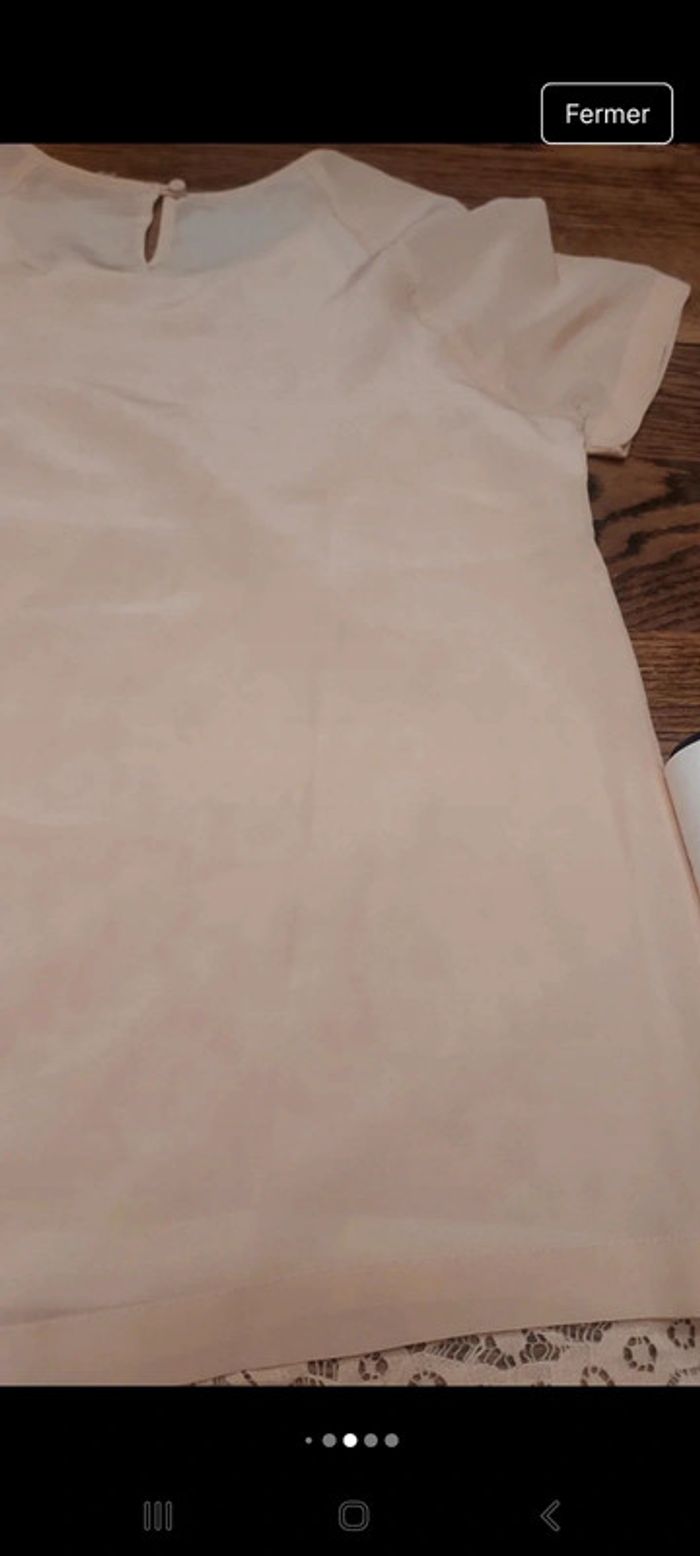 Jolie Blouse  100% soie rose pâle Gigue t 36 - photo numéro 14