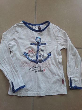 T-shirt ML ancre marine fille 3 ans SERGENT MAJOR TBE