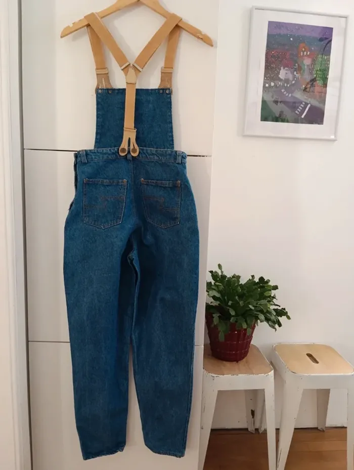 Salopette vintage taille haute bavette amovible - photo numéro 7