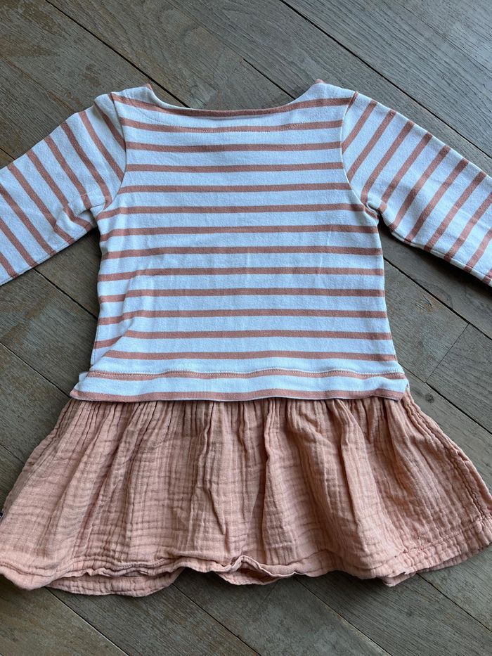 Robe rayée ocre et blanc Petit Bateau 4 ans - photo numéro 4