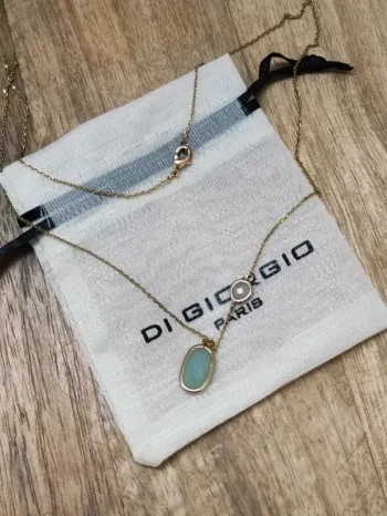 🍡 collier pierre semi précieuse plaqué or 18k 🍭