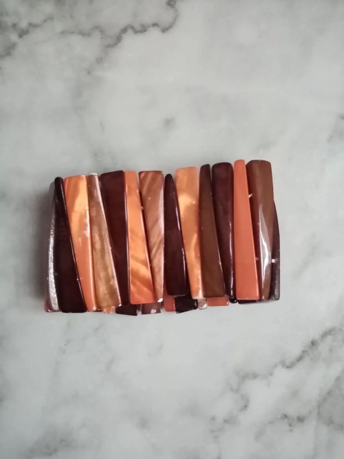 Bracelet nacres orange marron