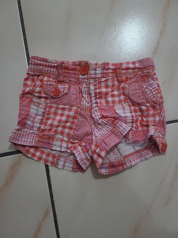 Short à carreaux rouge Okaidi