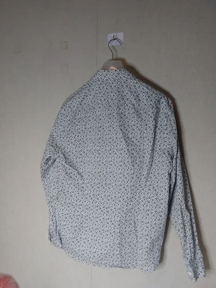Chemise blanche imprimée bleu slim fit "Jules " - photo numéro 3