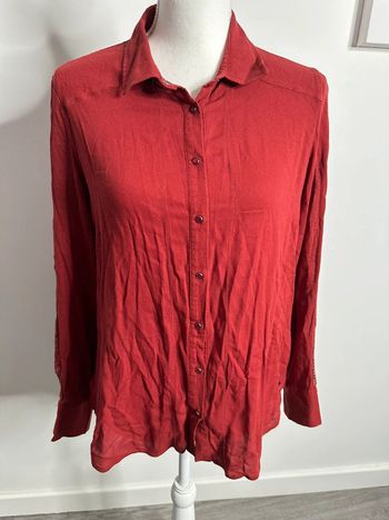 Chemisier bordeaux rouille et dentelle DDP T40 L