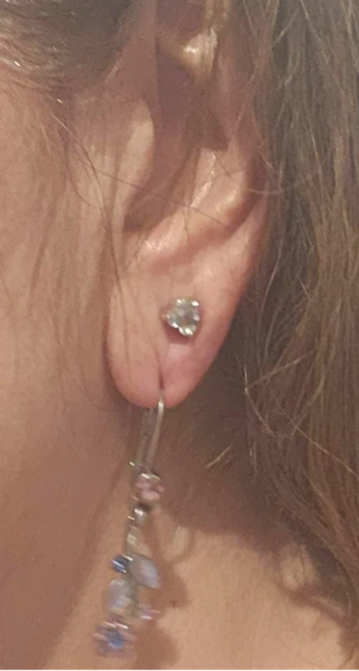 Boucles d’oreille fleur pierre de cristal rose Maty - photo numéro 6