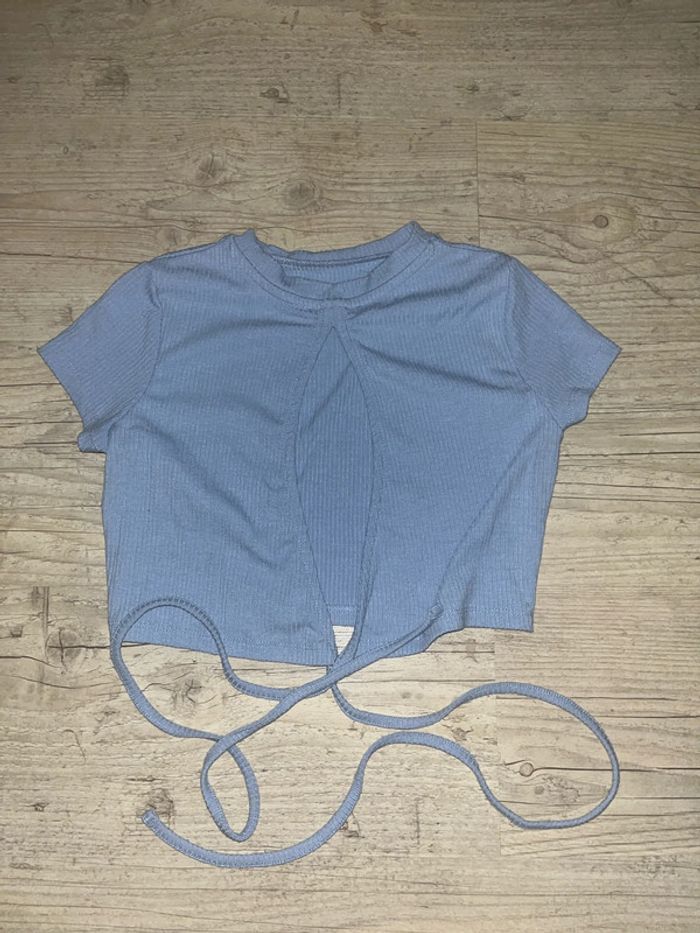 Crop top bleu - photo numéro 2