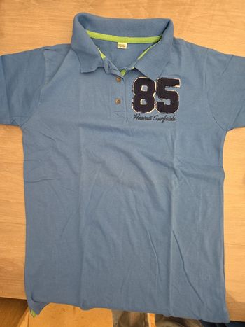 T-shirt polo bleu garçon T 13 ans
