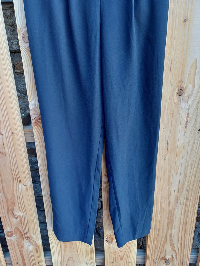 Joli pantalon droit élégant fluide et léger bleu marine Grain de Malice - photo numéro 6