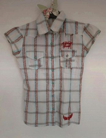 Chemise carreaux bleu rouge kaporal taille xs