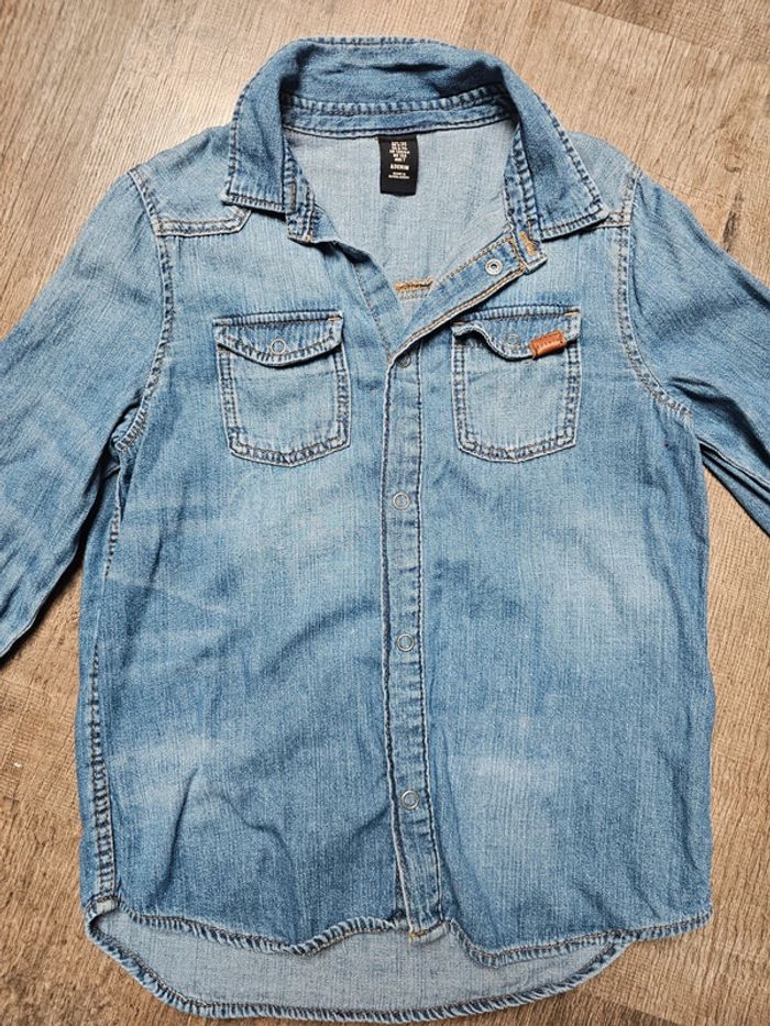Chemise en jean bleu clair 6 ans - photo numéro 2