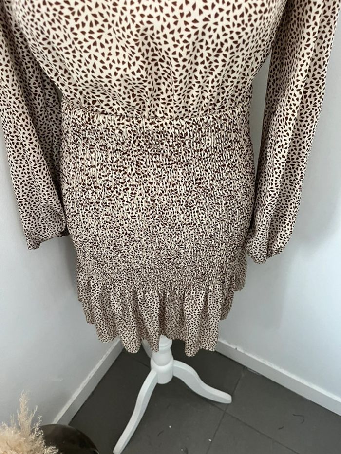 Robe beige à motifs cintrée SHEIN S - photo numéro 2