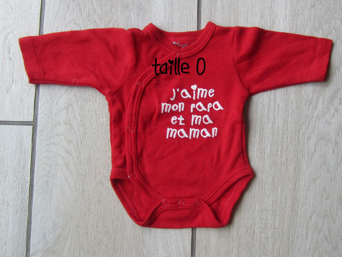 Bodie taille 0 mois : j'aime mon papa et ma maman