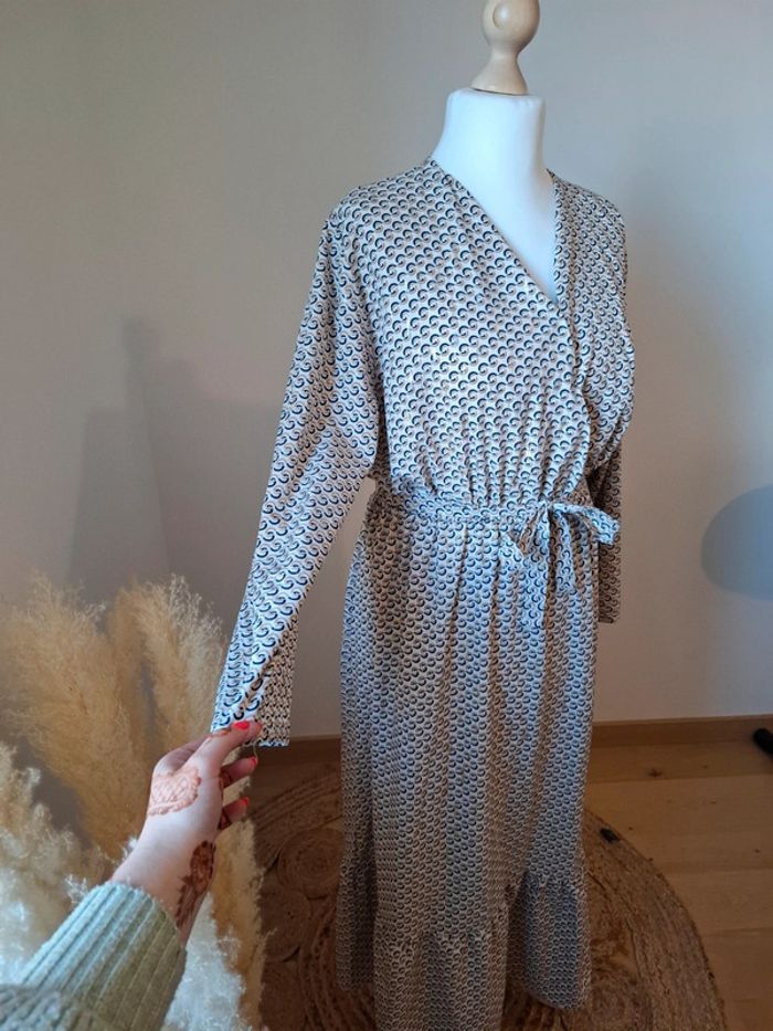 Robe longue blanche à motifs Lin H.C taille L/XL 40/42 - photo numéro 7