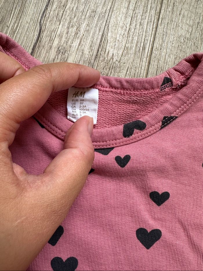 Ensemble legging et top cœur 2/3 ans h&m - photo numéro 2