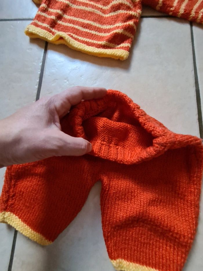 Ensemble layette mixte tricoté avec effet pattes d ours - photo numéro 5