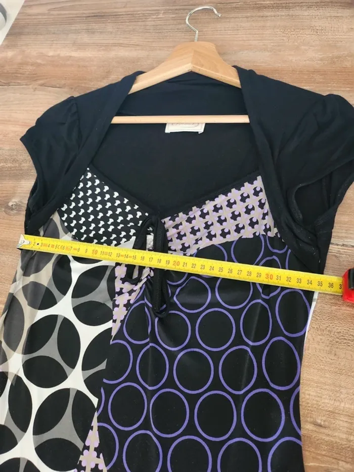 Robe fluide formul excellent état Taille 38 noire et motifs géométriques - photo numéro 4