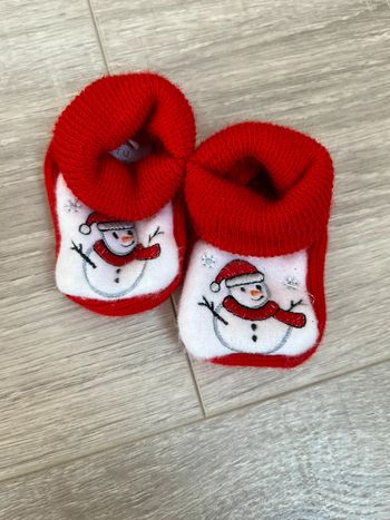 Chaussons noël rouge bébé mixte
