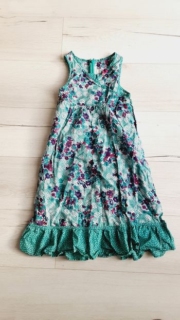 Vêtement fille robe légère bleue à fleurs Orchestra 10 ans