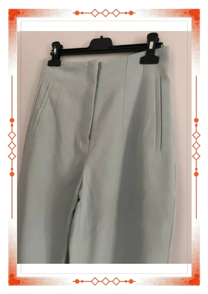 Pantalon vert d’eau Zara 36 S - photo numéro 2