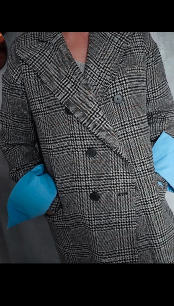 Manteau tartan gris manches chemise Souvenir - photo numéro 9