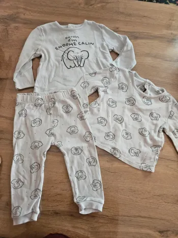 Ensemble éléphant 18 mois mixte