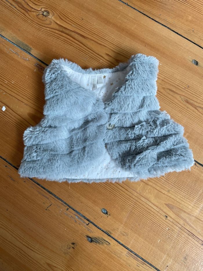 Gilet tout doux gris 1 mois