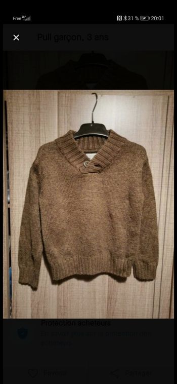Pull garçon, 3 ans
