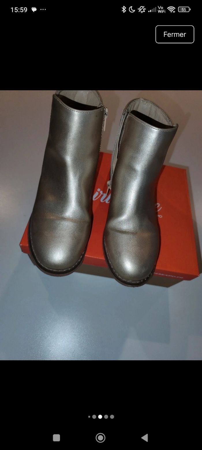 Bottines dorées 35 - photo numéro 5