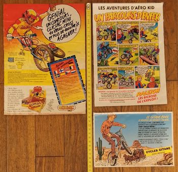 Lot anciennes publicités plastifiées vélo cross bmx vintage