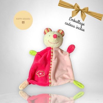 Doudou plat souris rose C&A baby club DP159