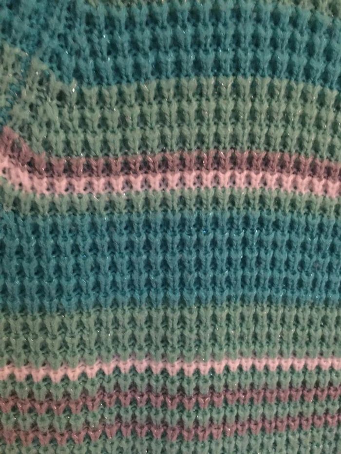 Robe Heart N Crush en maille verte / turquoise à rayures 8/10 ans - photo numéro 5