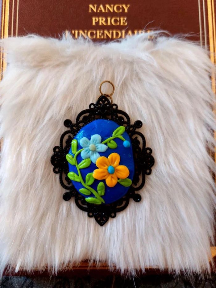 Magnifique pendentif médaillon style camé vintage - photo numéro 7