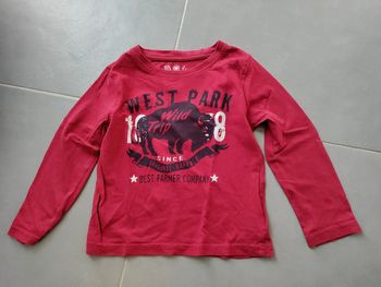 Tee shirt manches longues rouge 3 ans 1€