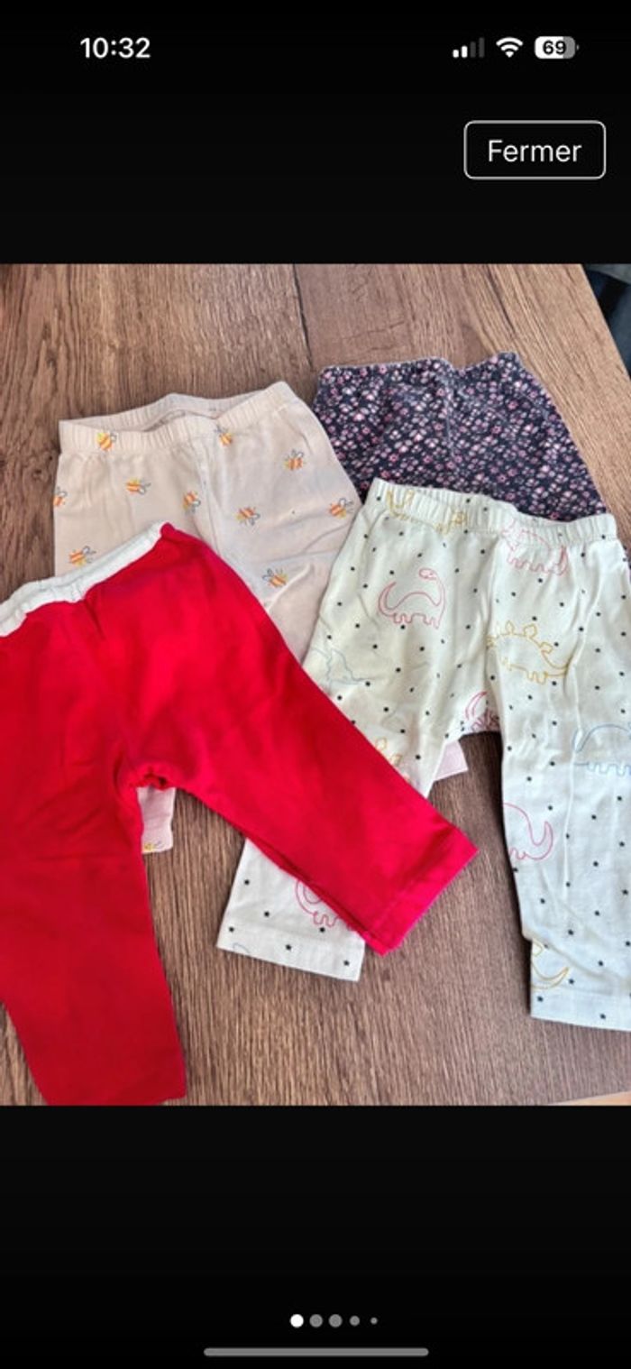 Lot de 4 leggings 3/6 mois