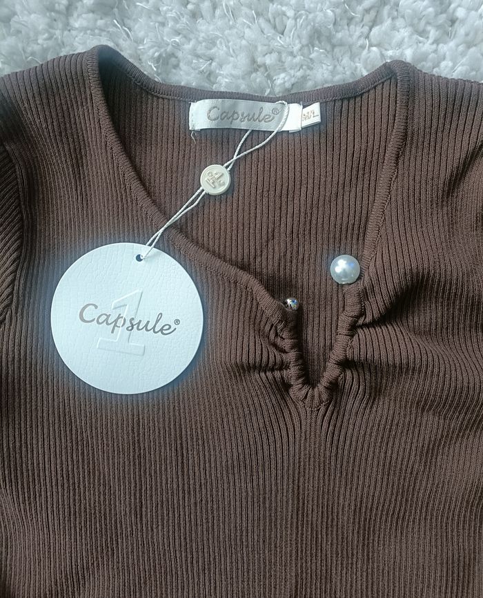 Pull capsule marron en taille M/L - photo numéro 2