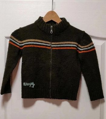 Gilet zippé marron rayé Okaou La redoute 4 ans