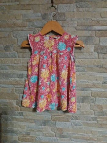 Robe rose à fleurs 18M