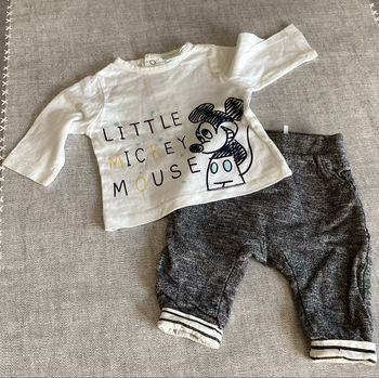 Pantalon molletonné et teeshirt m.longues 3 mois