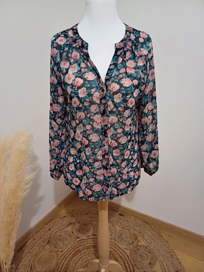 Chemise transparente fleurie Goa taille M 38 - photo numéro 2