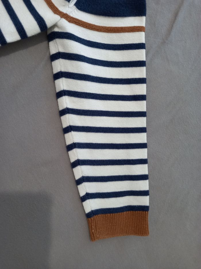 Joli petit pull garçon blanc et rayé 23 mois okaidi - photo numéro 5
