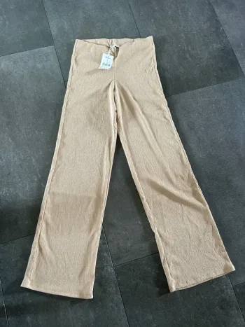 Pantalon large fluide beige