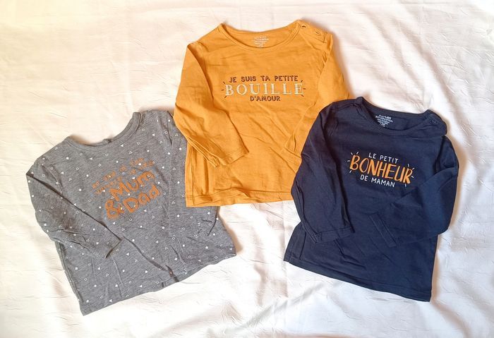 Lot T-shirt 12 mois manches longues