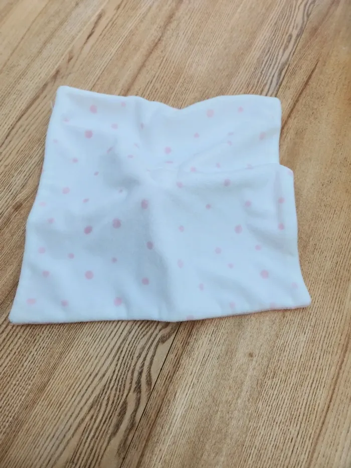 Doudou plat lapin rose et blanc - photo numéro 4