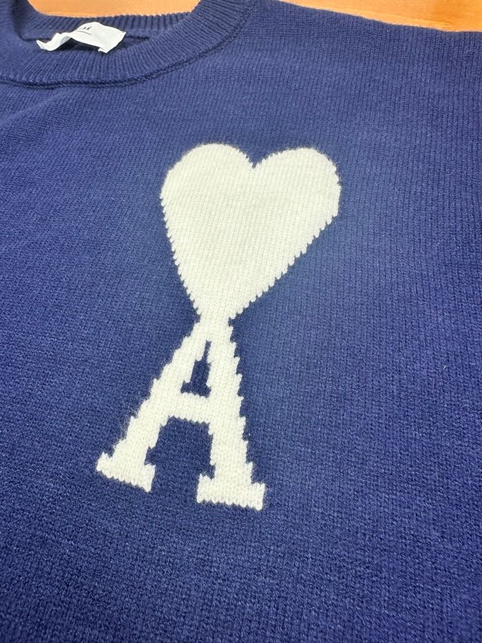 Pull ami Paris bleu foncé taille L - photo numéro 7