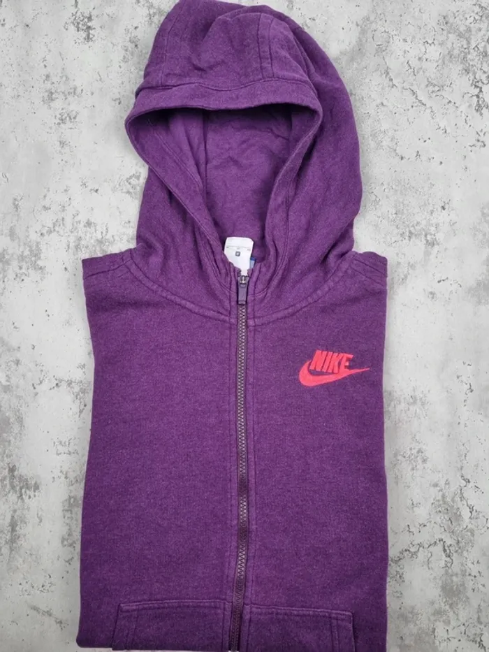 Veste zippée à capuche violette Nike – Taille XL Femme (mesures en photos) - photo numéro 2